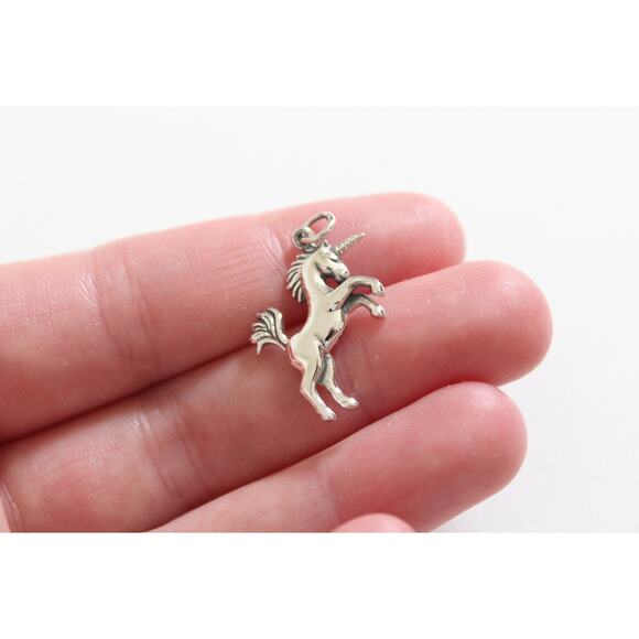 Sterling Silver Unicorn Charm, Unicorn Pendant, 3D Unicorn Pendant - Picture 2 of 3